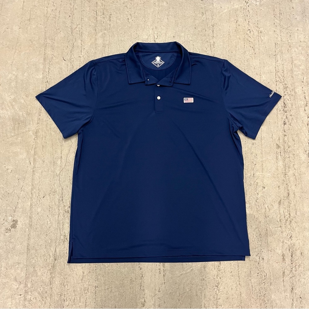 Chubbies Shirt Mens XXL Short Sleeve Polo Navy Blue American Flag 2XL